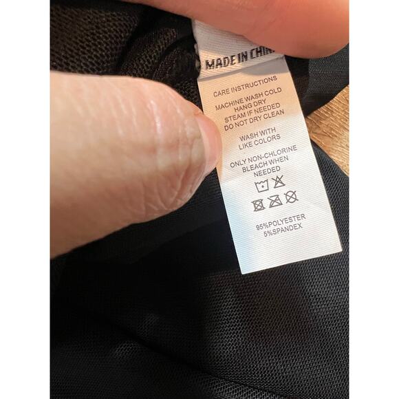 NWT Woods By Jordyn Luna Dress Sleek Black Mesh Midi Dress - Picture 7 of 7